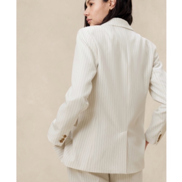 NWT - Banana Republic Sculpted Bootleg Pant - White Stripe - Size 14 - Picture 4 of 7